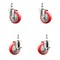 Service Caster 4 Inch 316SS Red Polyurethane Swivel 12mm Threaded Stem Caster Brake, 2PK SS316TS20S414-PPUB-RED-M1215-2-TLB-2 - alternate 5